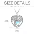 TOUPOP Sterling Silver Moonstone Tree Of Life Pendant Necklace-0-5