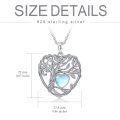TOUPOP Sterling Silver Moonstone Tree Of Life Pendant Necklace-0-5