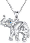 wholesale 925 Sterling Silver Evil Eye Elephant Pendant Necklace Celtic Good Luck Charm s for Women-0-0
