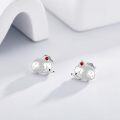 wholesale 925 Sterling Silver Hedgehog Red Crystal Stud Earrings for Women-0-4