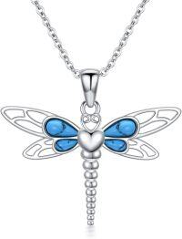 wholesale 925 Sterling Silver Blue Turquoise Dragonfly Pendant Necklace for Women-Dragonfly 1