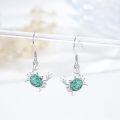 wholesale 925 Sterling Silver Natural Turquoise Crab Dangle Drop Earrings for Women Beach Jewelry-0-1