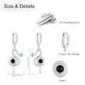 wholesale 925 Sterling Silver Snake Drop Earrings White Gold Plated Turquoise Stone Women Jewelry-0-4