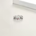 TOUPOP Sterling Silver & Stone Skull Ring For Women Gothic Jewelry Gifts-0-5