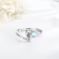 wholesale 925 Sterling Silver Moonstone Hockey Golf Ball Adjustable Rings Wholesale for Women-0-4
