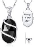 wholesale Sterling Silver Gemstone Urn Necklace for Ashes Memorial Jewelry-0-20