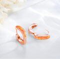wholesale 925 Sterling Silver & Rose Gold Plated Orange Fire Opal Huggie Hoop Earrings for Women-0-1