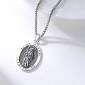 wholesale 925 Sterling Silver Saint Muerte Grim Reaper Pendant Necklace for Men & Women-0-2