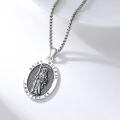 wholesale 925 Sterling Silver Saint Muerte Grim Reaper Pendant Necklace for Men & Women-0-2