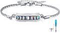 wholesale 925 Sterling Silver Moon Phase Abalone Shell Memorial Keepsake Urn Bracelet with Funnel and Spoon Set-0-0