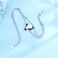 wholesale 925 Sterling Silver Penguin Anklet with Chain and Beads Adjusted Length for Women Girls Gift 24cm-36cm Long-0-1