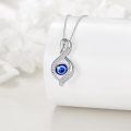 wholesale 925 Sterling Silver Blue Evil Eye Infinity Filigree Pendant Necklace-0-1