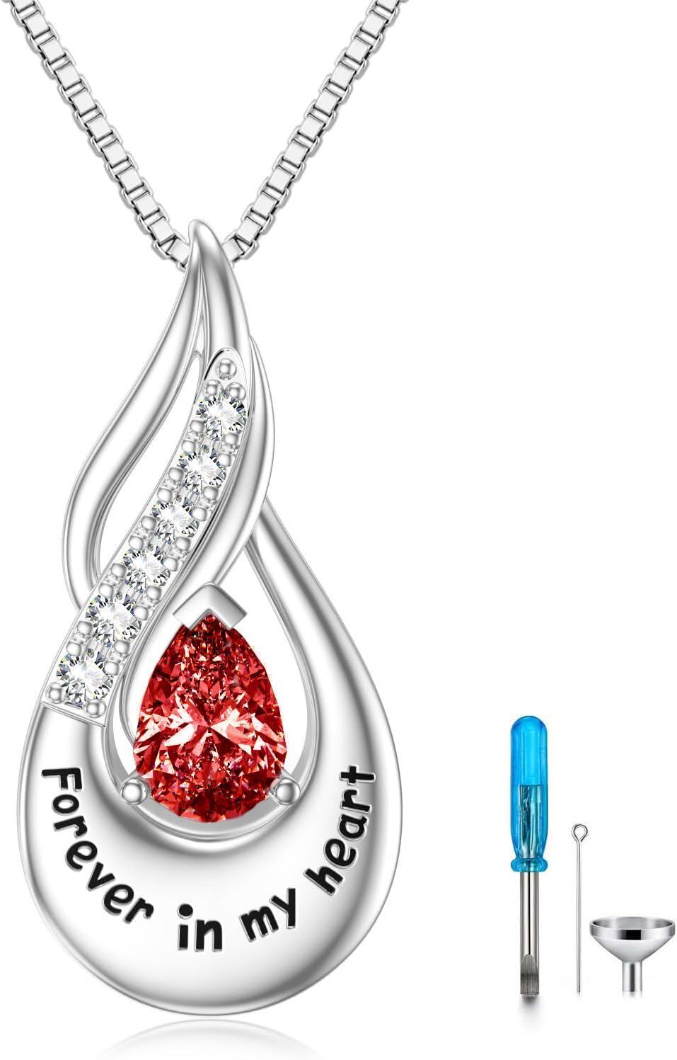Sterling Silver Moonstone Opal Turquoise Larimar Black Onyx Cremation Jewelry for Ashes-A 01-Jan-Garnet Non-custom-A 01-Jan-Garnet-Custom-Non-custom-A 01-Jan-Garnet-A 01-Jan-Garnet Custom