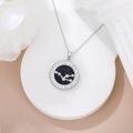 wholesale 925 Sterling Silver Round Zodiac Sign Constellation Pendant Necklace with Cubic Zirconia Stones and Chain for Women & Men-0-3