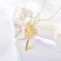 wholesale  14K Gold Plated Sterling Silver Birth Flower Stone Necklace w Key Pendant 18 +2 Chain ( chars)-0-2