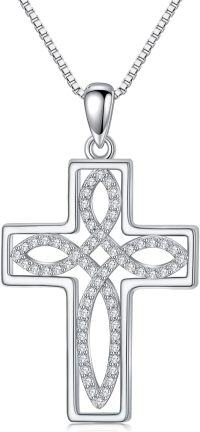 wholesale 925 Sterling Silver Infinity Cross Pendant Necklace for Women - Faith  for Mom Wife Daughter Sister-Celtic Cross Necklace