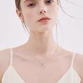 wholesale 925 Sterling Silver Mom Rose Flower Heart Pendant Necklace Cubic Zirconia Two Tone Plated-0-1