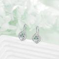 wholesale 925 Sterling Silver Green Crystal Four-Leaf Clover Shamrock Drop Dangle Hook Earrings for Women Girls Irish Lucky Charm s-0-3