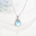 wholesale 925 Sterling Silver Moonstone Wire Wrapped Teardrop Pendant Necklace-0-1