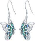 wholesale 925 Sterling Silver Butterfly Dangle Earrings - Hypoallergenic Perfect for Sensitive Ears Mother's Day Gift for Women & Butterfly Lovers Comes with Present Box-0-0