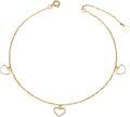 wholesale 14K Gold Anklet with Hearts - Adjustable Length 9-12 s for Women-0-0