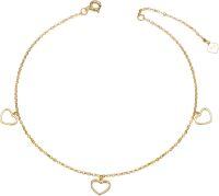 wholesale 14K Gold Anklet with Hearts - Adjustable Length 9-12 s for Women-Heart Anklet 1
