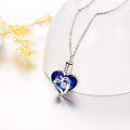 wholesale 925 Sterling Silver Blue Austrian Crystal Heart Cremation Jewelry with Funnel and Pin Set-0-2