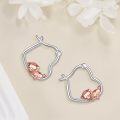 wholesale 925 Sterling Silver Pig Heart Hoop Earrings Gift for Women-0-3