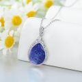 wholesale Teardrop Necklace 925 Sterling Silver Filigree Gemstone Pendant Necklace Fine Jewelry Birthday Christmas Gifts For Women Her Mom -0-2