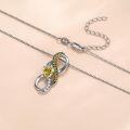 wholesale  925 Sterling Silver & Birthstone Heart Infinity Pendant Necklace for Women, Hypoallergenic Romantic Gift-0-1