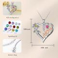 TOUPOP Sterling Silver Mom Birthflower Necklace For Women-0-4