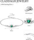 wholesale 925 Sterling Silver Celtic Knot Irish Claddagh Heart Bracelet for Women-0-3