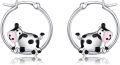 wholesale 925 Sterling Silver Cow Cartoon Charm Hoop Earrings for Girls and Women Gift Idea-0-0