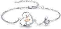 wholesale 925 Sterling Silver Ballerina Heart Bracelet Gifts for Women Dance Recital Ballet Jewelry for Daughter Niece Dancer Her-Ballerina-B
