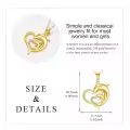 wholesale 14K Gold Dolphin in Heart Shape Pendant Necklace with Cubic Zirconia Gifts for Women-0-4