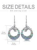TOUPOP Sterling Silver Abalone Dragon Dangle Drop Earrings-0-4