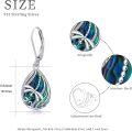 wholesale 925 Sterling Silver Dragonfly Abalone Shell Teardrop Leverback Earrings-0-3