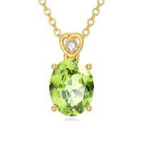 wholesale 14k Gold Amethyst Pendant Necklace-Peridot