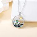 wholesale 925 Sterling Silver Abalone Shell Mountain Wave Mama Bear Pendant Necklace for Nature Lovers-0-1
