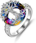 wholesale TOUPOP Tree Of Life Ring 925 Sterling Silver Family Tree Rings Crystal Jewelry Birthday Christmas Gifts For Women -0-0