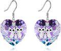 wholesale Owl Earrings 925 Sterling Silver Crystal Family Earrings Birthday Christmas Jewelry For Women -0-0