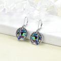 wholesale 925 Sterling Silver Abalone Shell Mermaid Leverback Drop Earrings-0-2