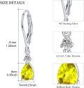 wholesale 925 Sterling Silver Yellow Crystal Teardrop Dangle Earrings-0-3