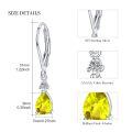 wholesale 925 Sterling Silver Yellow Crystal Teardrop Dangle Earrings-0-3