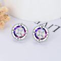 wholesale 925 Sterling Silver Crystal Blue Ocean Compass Stud Earrings for Women - Nautical  Ideas-0-2