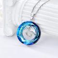 TOUPOP Sterling Silver Blue Crystal Horse Pendant Necklace-0-2