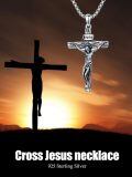 wholesale 925 Sterling Silver Crucifix Pendant Necklace Jesus Christ Cross With Chain-0-3