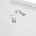 wholesale S925 Sterling Silver Ballet Shoe Pink Crystal Drop Dangle Earrings for Women-0-1