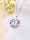 wholesale TOUPOP Birthday Gifts For Women 925 Sterling Silver Birthday Necklace With Purple Circle Crystal Jewelry For Wife Girlfriend Mom Grandma Anniversary Christmas -0-4