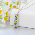 TOUPOP Silver Sunflower Urn Necklace-0-2